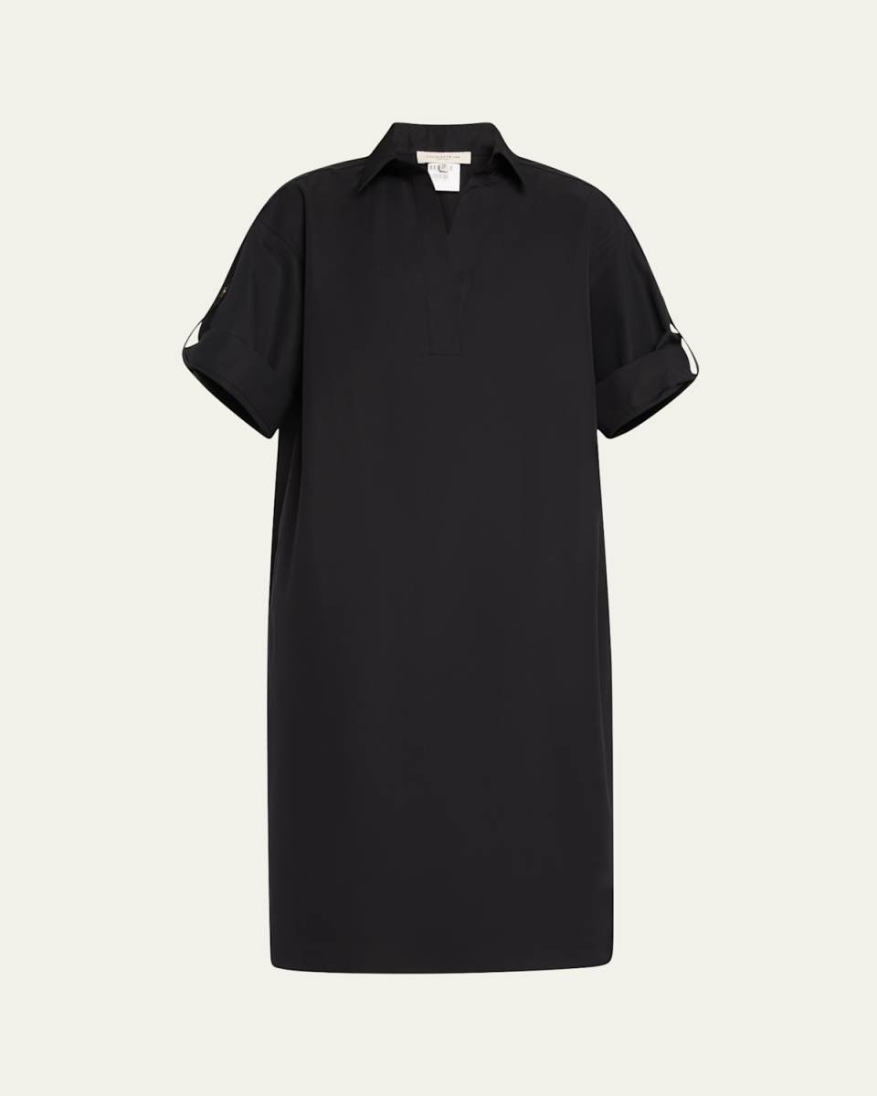 Tab-Sleeve Cotton Dress